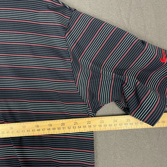 Nike Dri-Fit UV Polo Shirt Men's L Blue Striped Short Sleeve Golf Performance - Picture 9 of 15